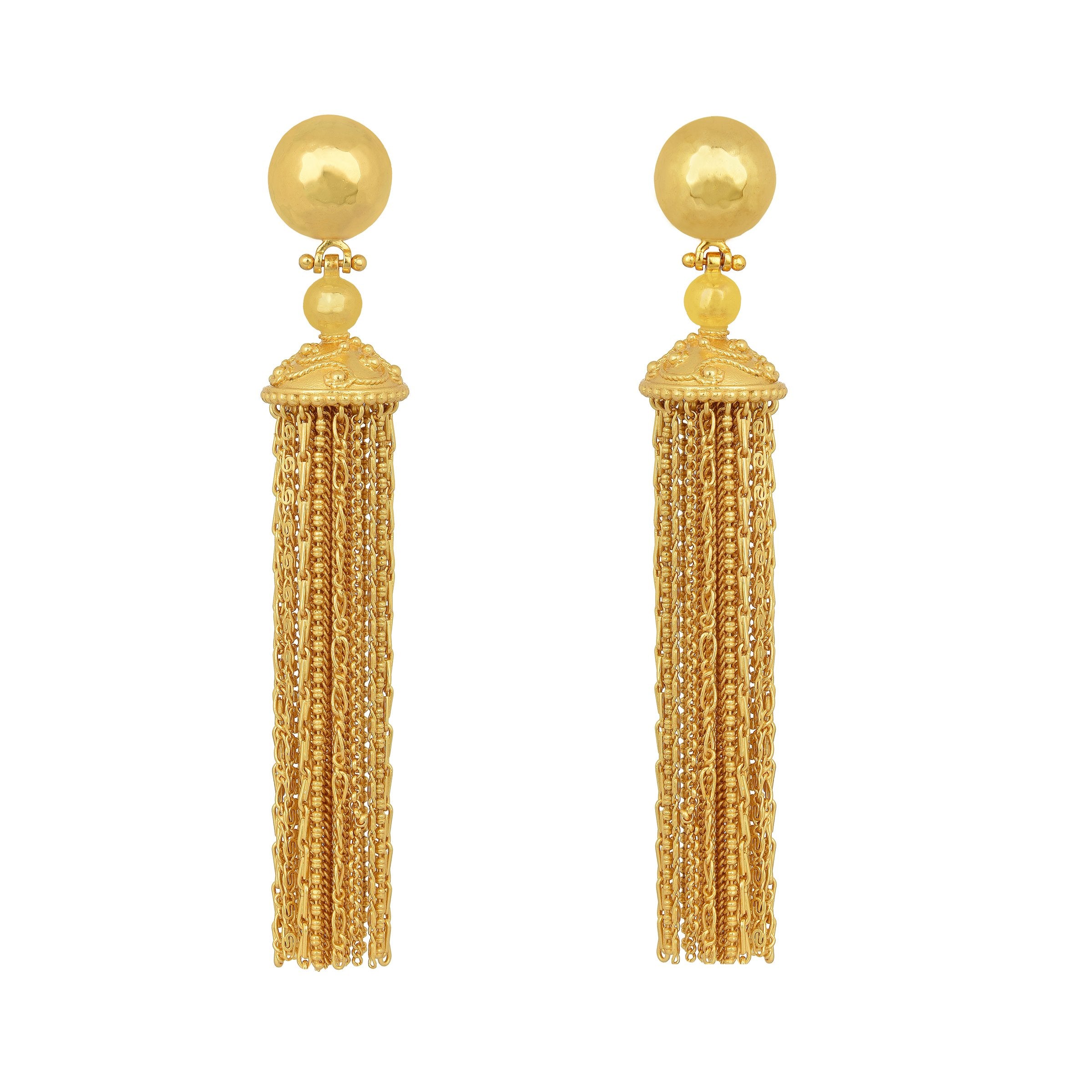 Gold jhumka store with chain